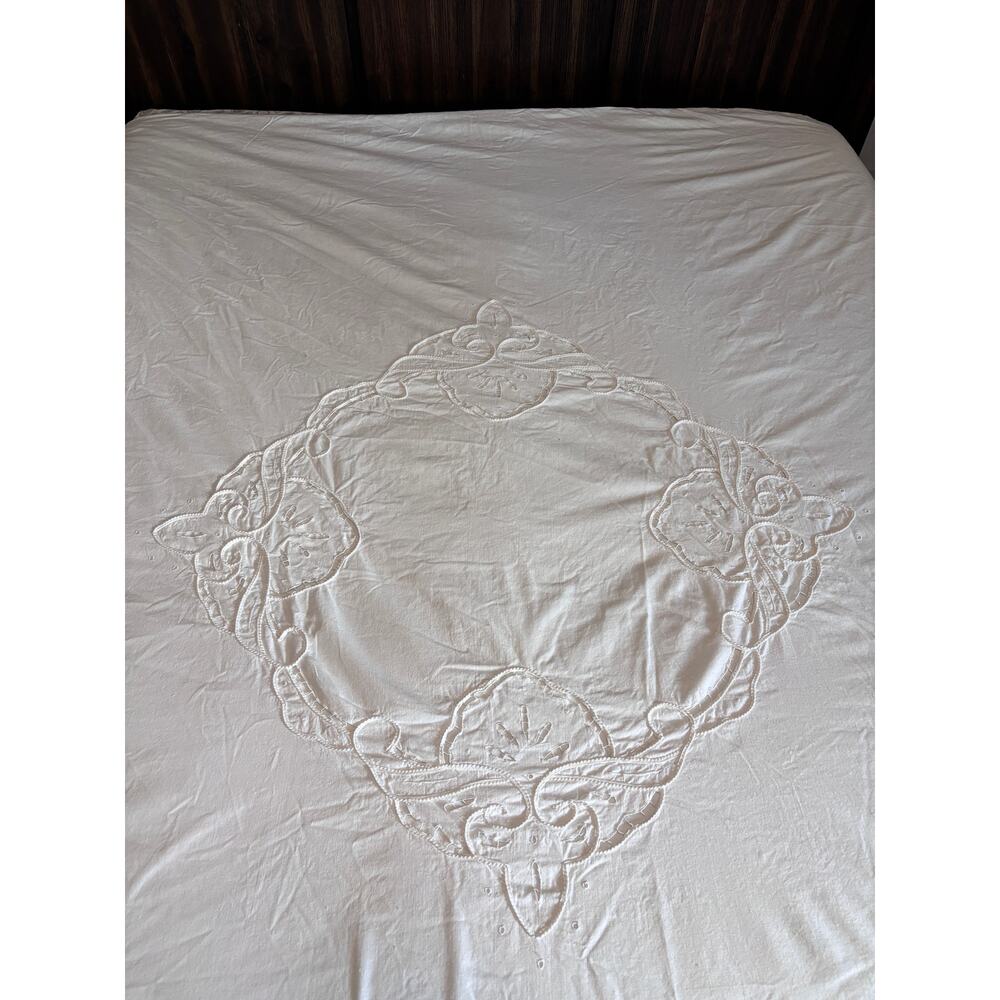 Pre-owned Battenburg Lace Cut Duvet Cover Full Size - Picture 2 of 9
